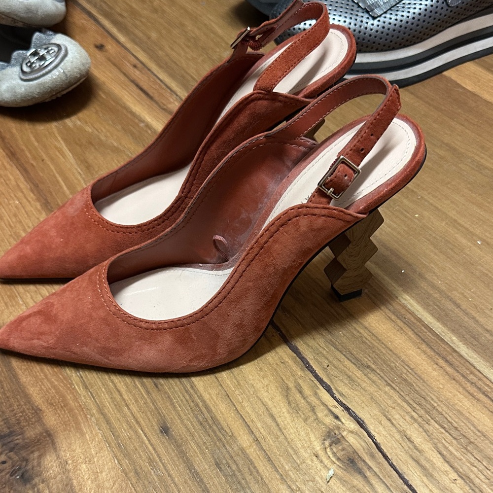 Zara Elegant Rust Slingback Heels